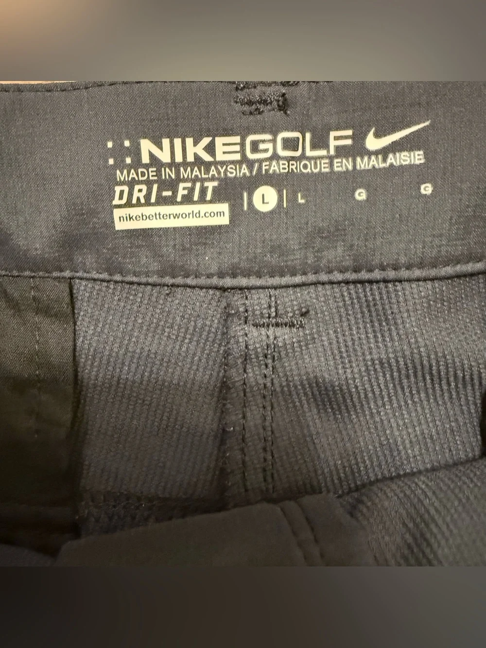 NWOT Nike Golf Dri-Fit Performance Short, Kids, Black, Size L